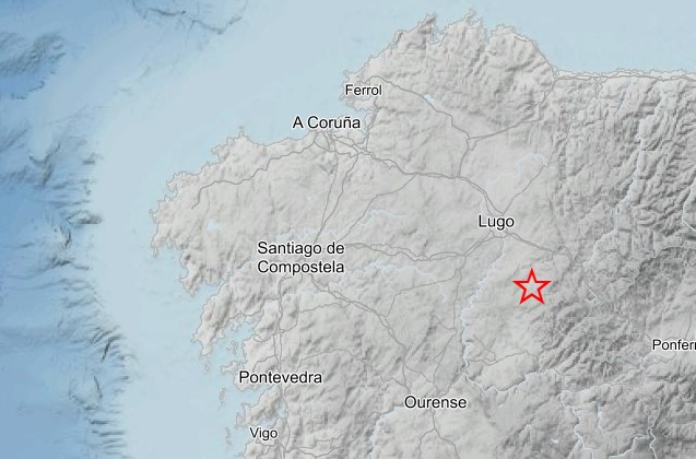 Um terremoto de intensidade 3,7 com epicentro em Sarria, Lugo, é sentido na zona de Ferroterra