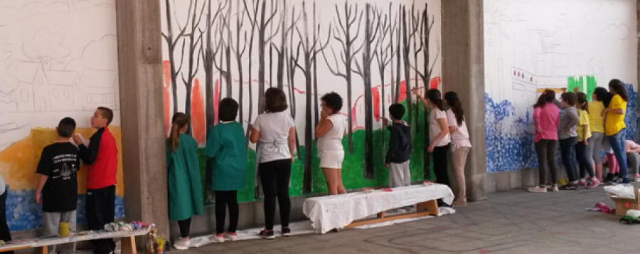 Narón - Alumnos de Piñeiros decoran el centro con recreaciones de pintores gallegos