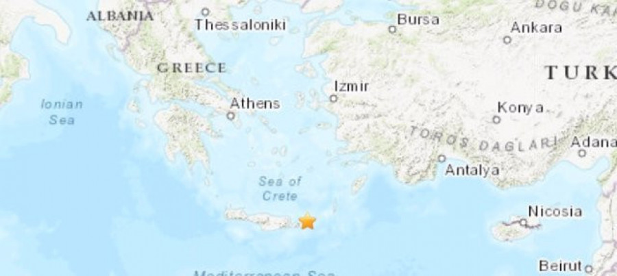 Registrado un terremoto de magnitud 6,3 frente a la isla de Creta