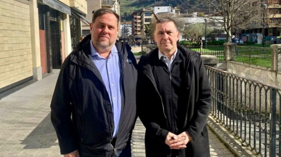 Otegi y Junqueras mantienen un encuentro en Euskadi y acuerdan "seguir trabajando" juntos