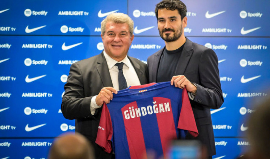 Gündogan fue presentado como nuevo jugador del Barcelona