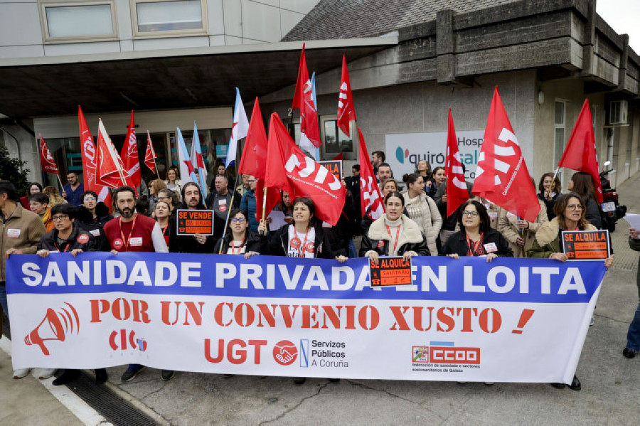 Los sindicatos cifran en el 90% el seguimiento de la huelga de la sanidad privada en A Coruña