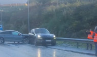 Tres trasladados al hospital por una colisión en cadena en Pontedeume