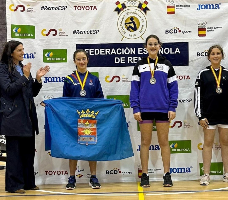 La cedeiresa Leire Hermida, oro alevín en el Nacional de remoergómetro : “Quiero ser como mis compañeras Raquel y Candela”