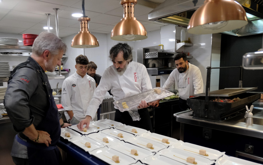 Menú de altos vuelos en la quinta de las ocho cenas del centenario de A Gabeira