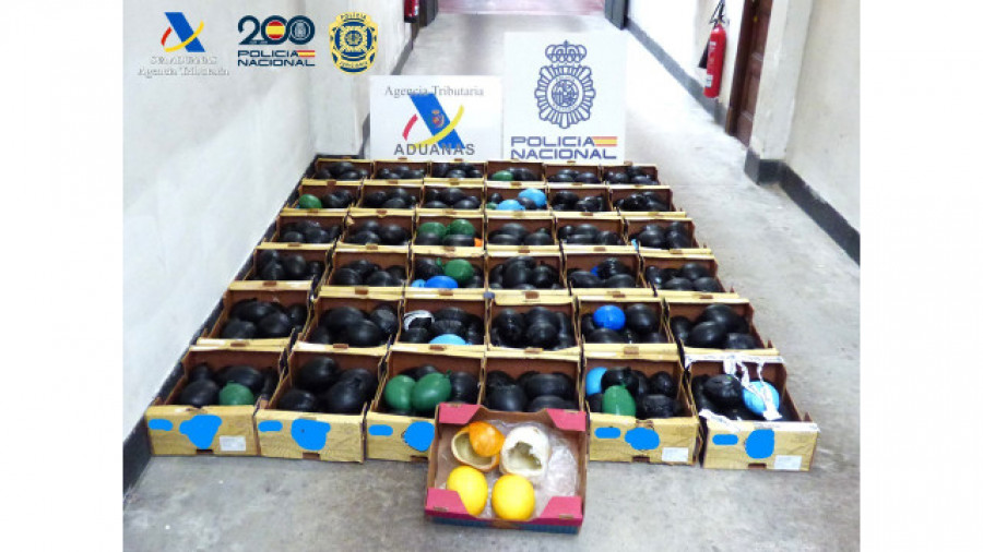Decomisan en Vigo más de mil kilos de cocaína ocultos en frutas y zumos