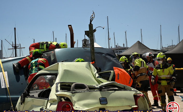 Los bomberos de Narón, únicos de Galicia en el campeonato nacional de accidentes de tráfico