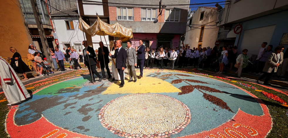 Ares cumple un año más con su tradición de Corpus, las alfombras florales más famosas de la comarca