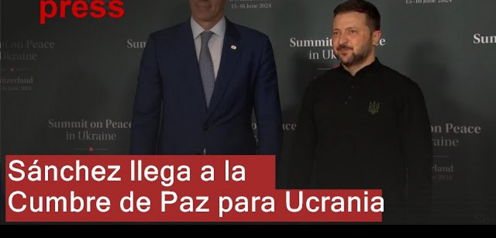 Pedro Sánchez llegada a la cumbre internacional de paz para Ucrania