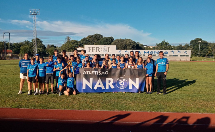 El Atletismo Narón, triple medalla en el Gallego de clubes sub 14