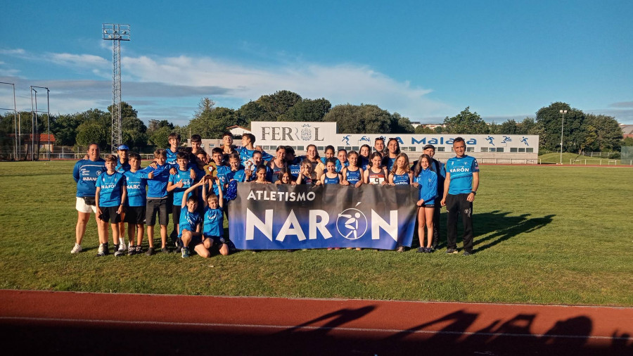 El Atletismo Narón, triple medalla en el Gallego de clubes sub 14