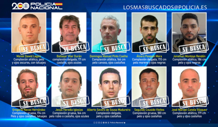 La Policía Nacional pide ayuda: estos son los diez fugitivos más buscados