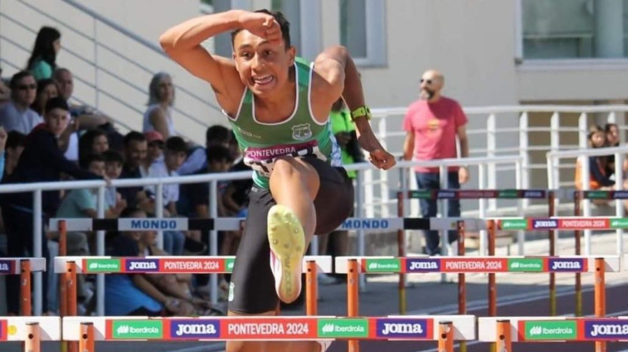 Noa Díaz y Pablo Vázquez, del Atletismo Narón, se proclaman campeones gallegos sub 16 en Pontevedra