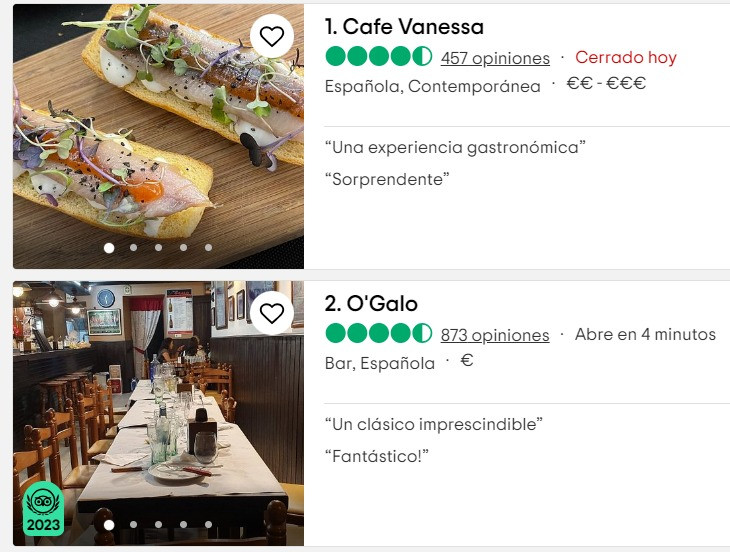 Top 5 restaurantes Ferrol