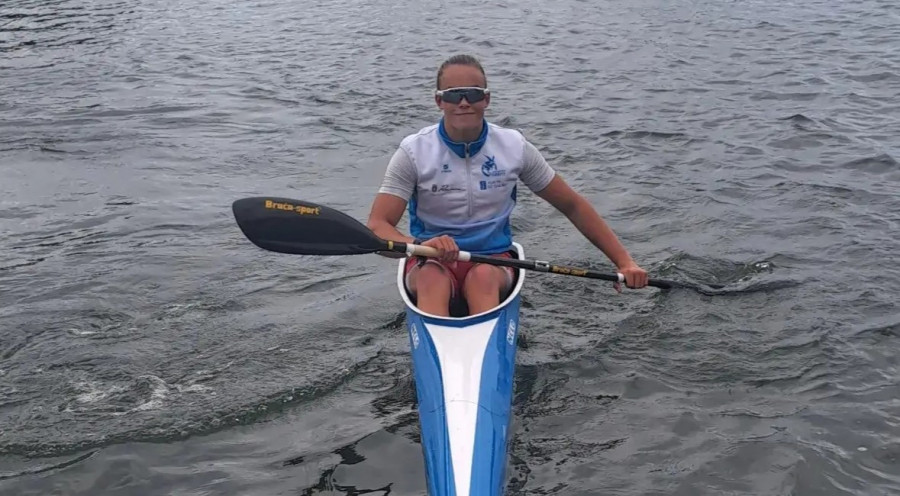 Antón Cao, séptimo en la final K-4 en Portugal