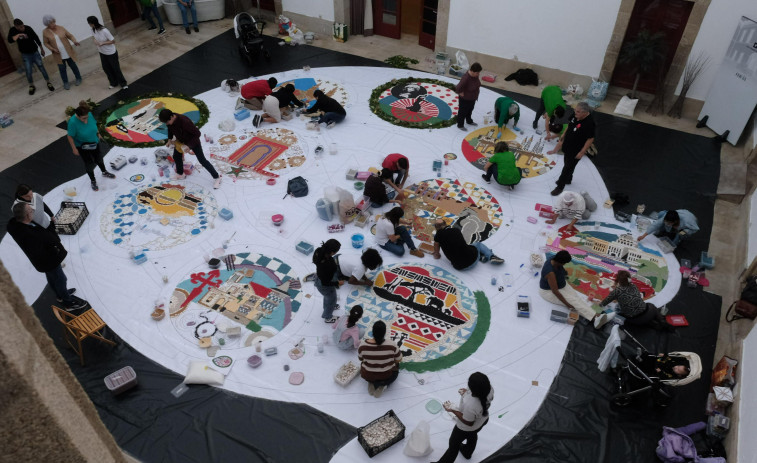 Alfombra floral inclusiva desde Ferrol para las Naciones Unidas