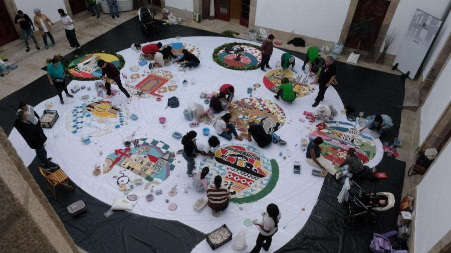 Alfombra floral inclusiva desde Ferrol para las Naciones Unidas