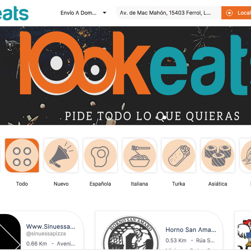 Look Eats, la mejor aplicación de Ferrol y alrededores para servicio a domicilio