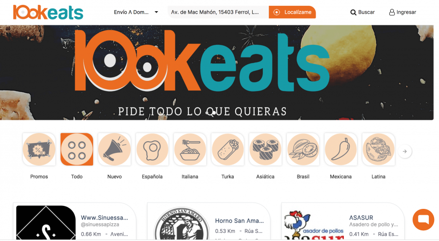 Look Eats, la mejor aplicación de Ferrol y alrededores para servicio a domicilio