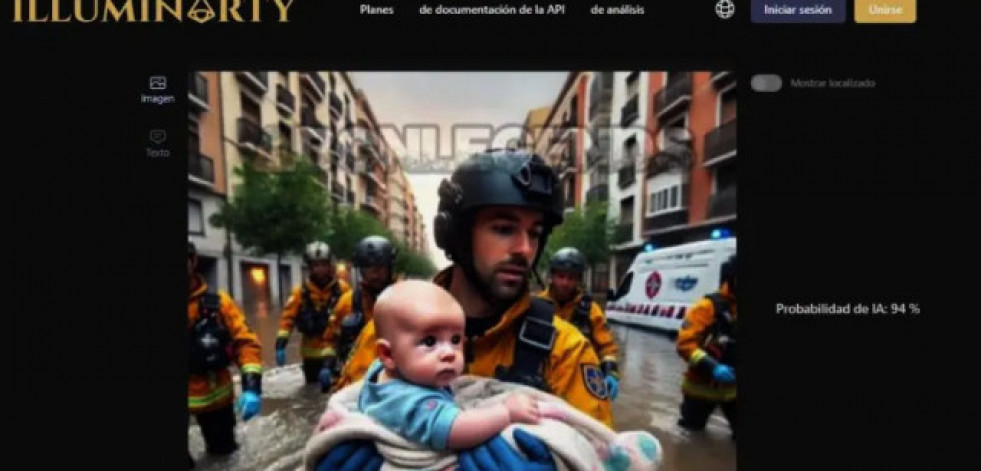 La imagen del bebé rescatado en Catarroja tras la DANA está creada con IA