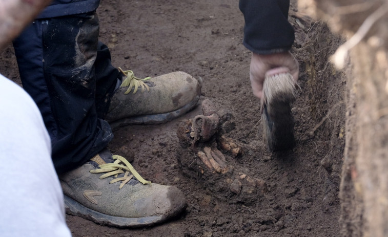 Las imágenes de la excavación en O Val que confirma la ubicación de las fosas comunes