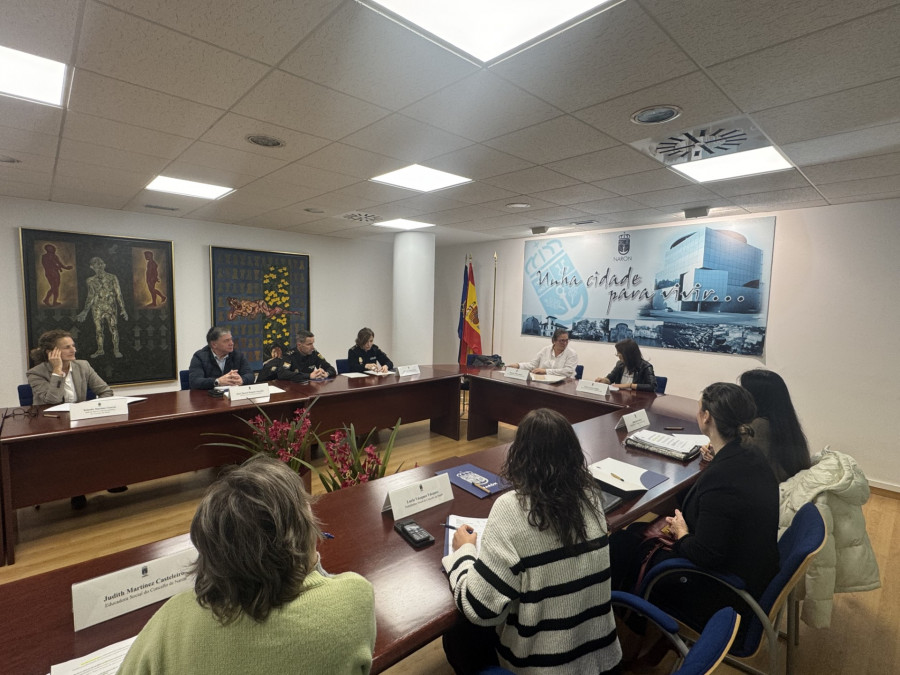 Reunión entre instituciones de la mesa contra la violencia  de género de Narón