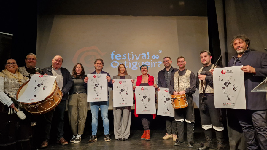 Simbolismo en diversas linguas no cartel do Festival Internacional do Mundo Celta de Ortigueira