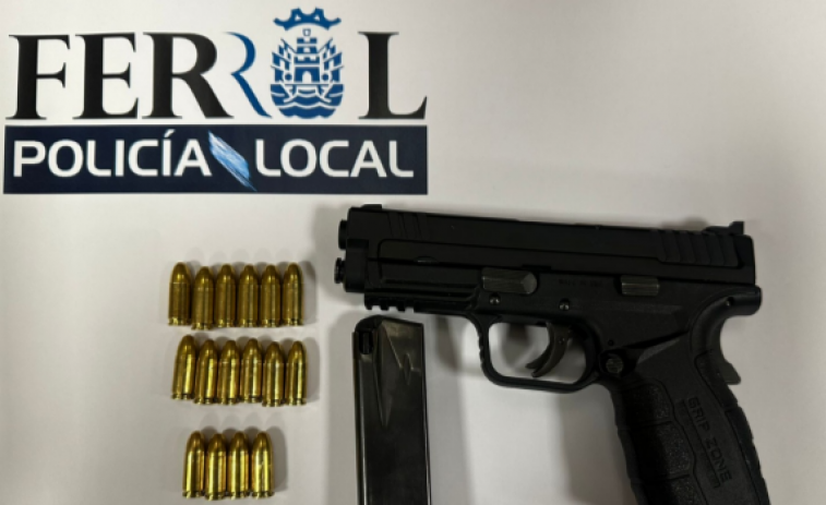 Una pistola con 16 balas, dos fugas y más alcohol del permitido: así fue la detención de un vecino de Ferrol