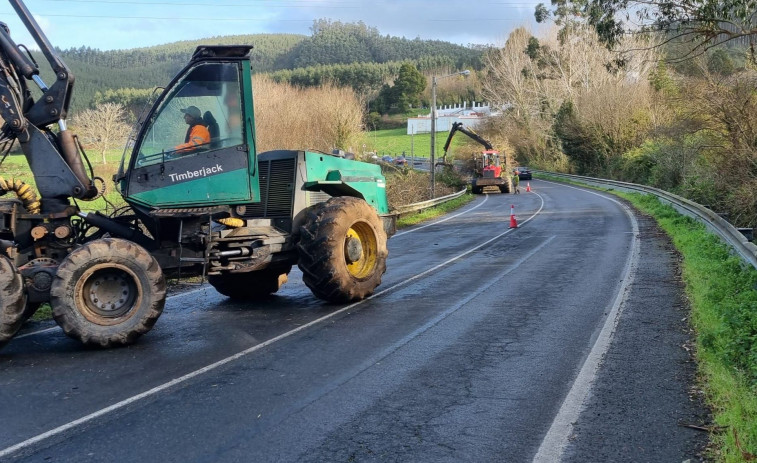 Limpeza das marxes dos viais autonómicos en Valdoviño, Cerdido e Cedeira