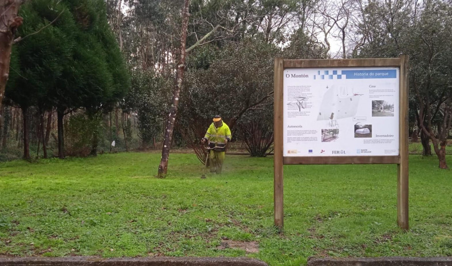 FOTONOTICIA | La Asociación Vecinal de Caranza agradece los desbroces para mantener el parque de O Montón