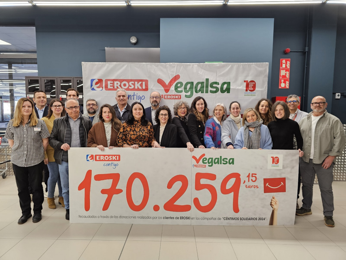 Vegalsa Eroski recauda mu00e1s de 170.000 euros con su programa 'Cu00e9ntimos Solidarios'