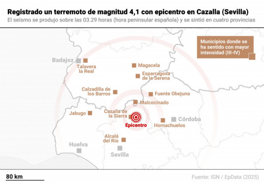 Un terremoto de 4,1 de magnitud sacude Sevilla