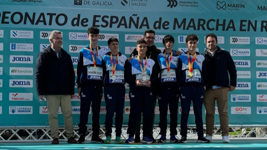 La marcha, muy viva en Narón con la plata nacional del sub 16 Antón Díaz